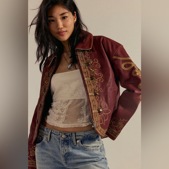 Free People Jackets & Blazers - Free People We The Free Lana Leather Jacket in Brick Wall